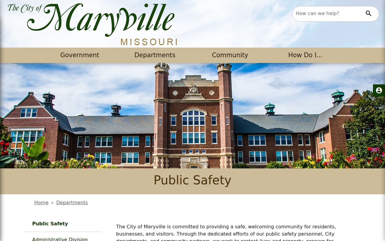 Maryville Public Safety official page for Maryville arrest-record routing