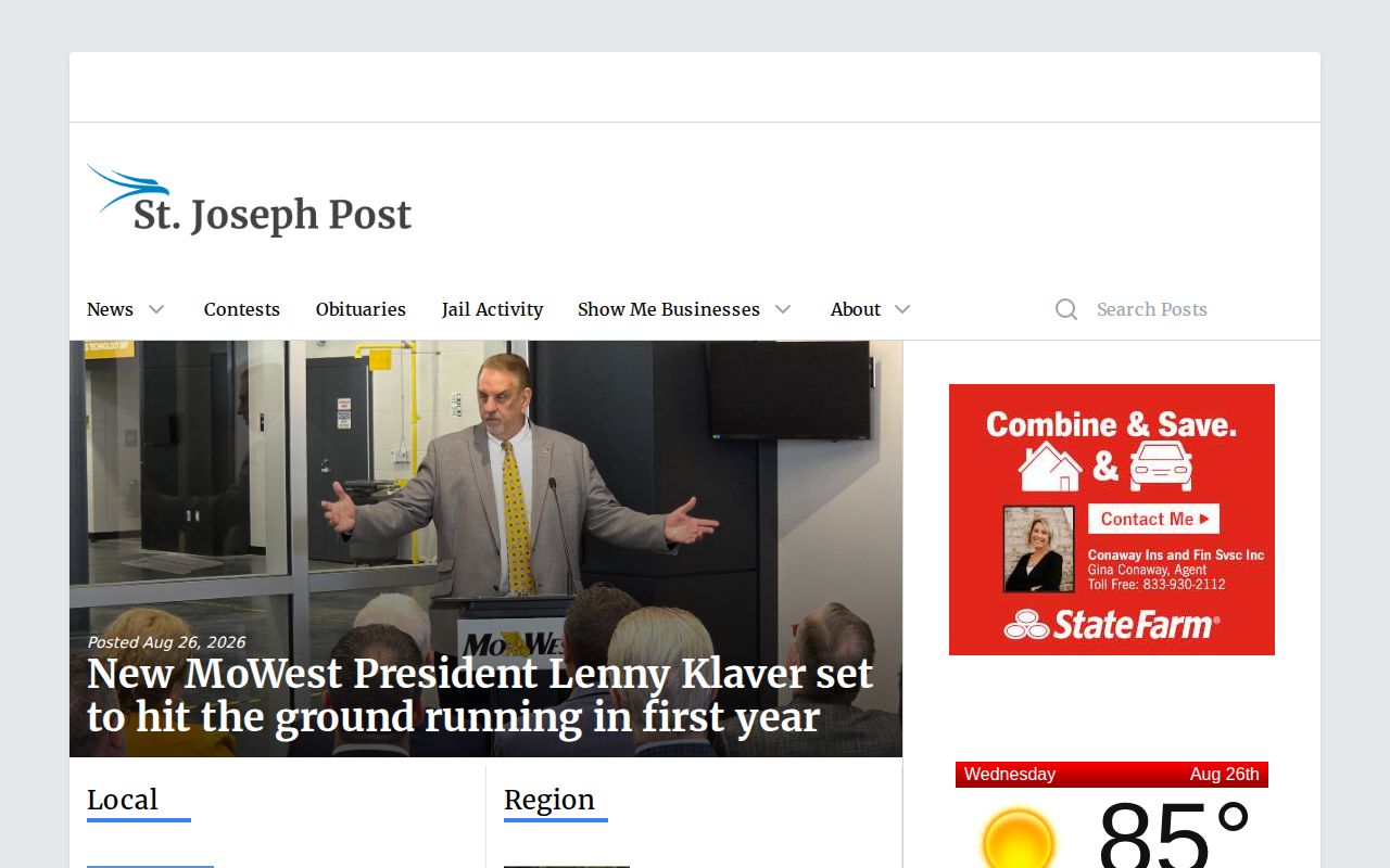 St. Joseph Post regional news source for Nodaway County crime reporting